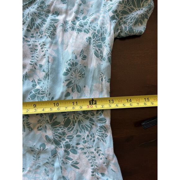 Eddie Bauer XS Petite Blue Floral Midi Dress Cottagecore Prairie Boho - Picture 10 of 12